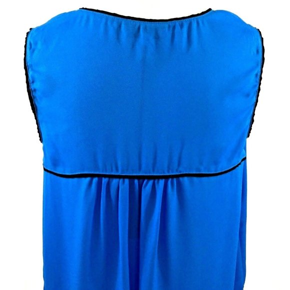 NSR Sleeveless Top Blue With Black Trim Petite Medium - Picture 4 of 5